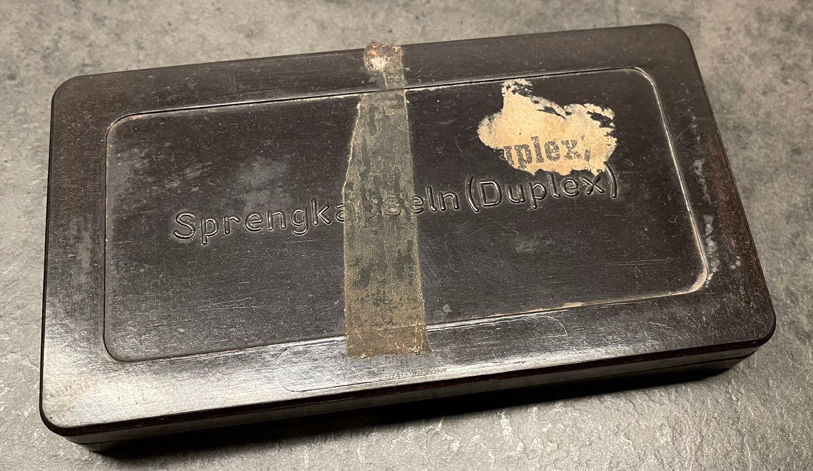 Duitse bakelieten Sprengkapseln (Duplex) doosje 1939, Verzamelen, Militaria | Tweede Wereldoorlog, Ophalen of Verzenden, Duitsland