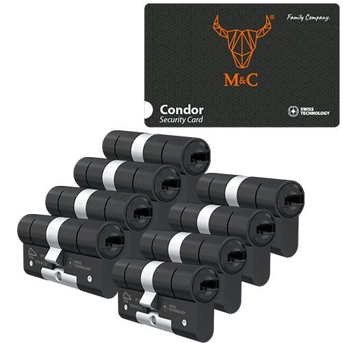 M&C Condor zwarte cilinder 8x gelijksluitend SKG***, Niet ingevuld, Niet ingevuld, Niet ingevuld