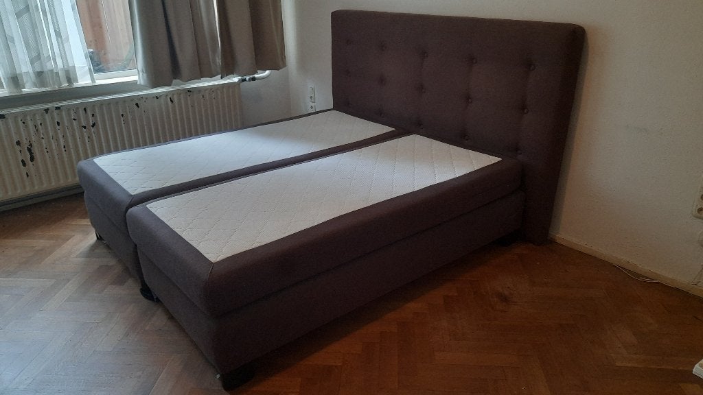 Dubbel Bed, Ophalen, Gebruikt, Bruin, Tweepersoons