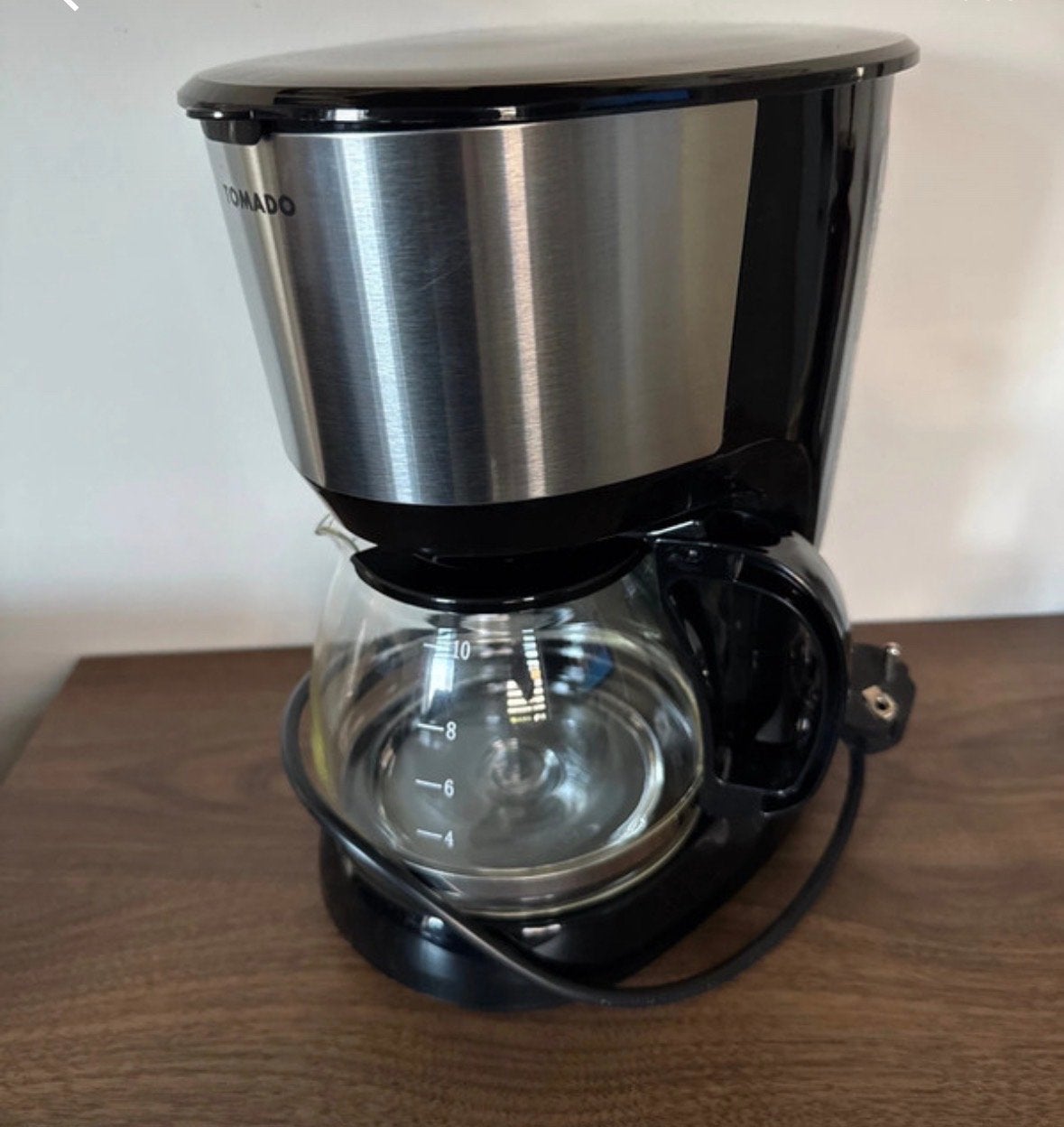 Tomado Filter Koffiezetapparaat - Zwart/RVS, Witgoed en Apparatuur, 10 kopjes of meer, Koffiemachine, Gemalen koffie, Ophalen of Verzenden