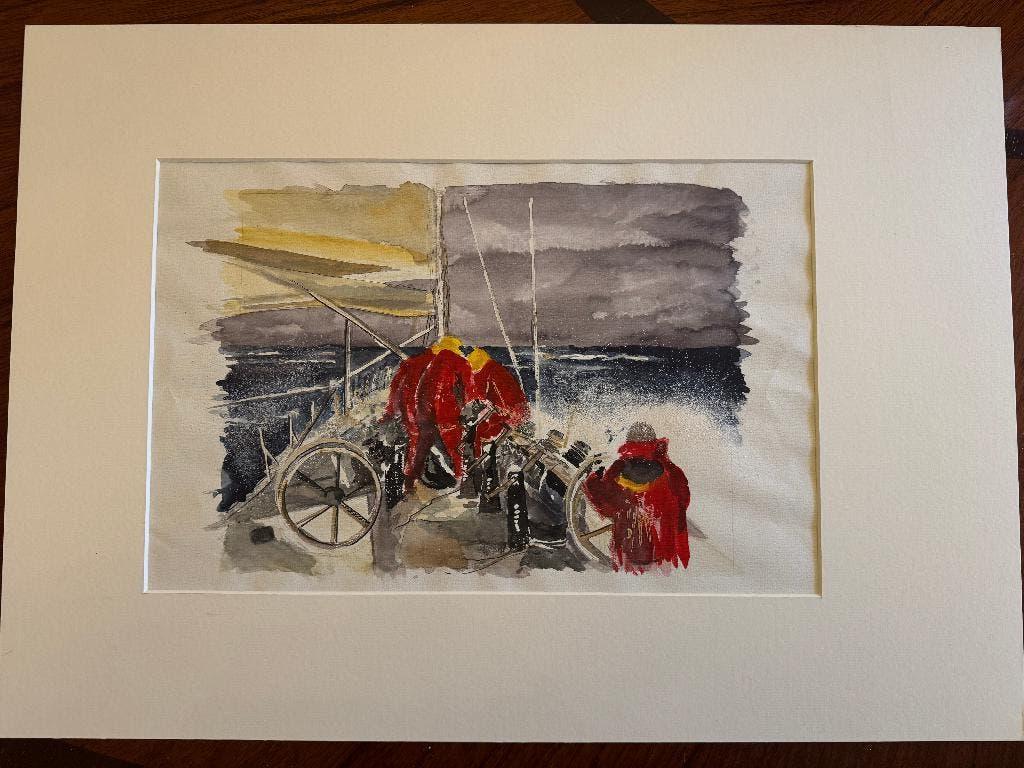 Aquarel II Zeiljacht Zeilboot Zee Zeilen, Ophalen