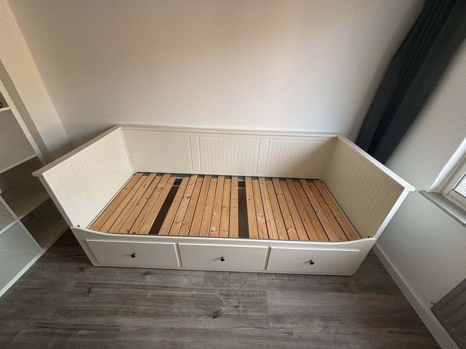 Hemnes bed, Ophalen, Eenpersoons, Wit, Zo goed als nieuw