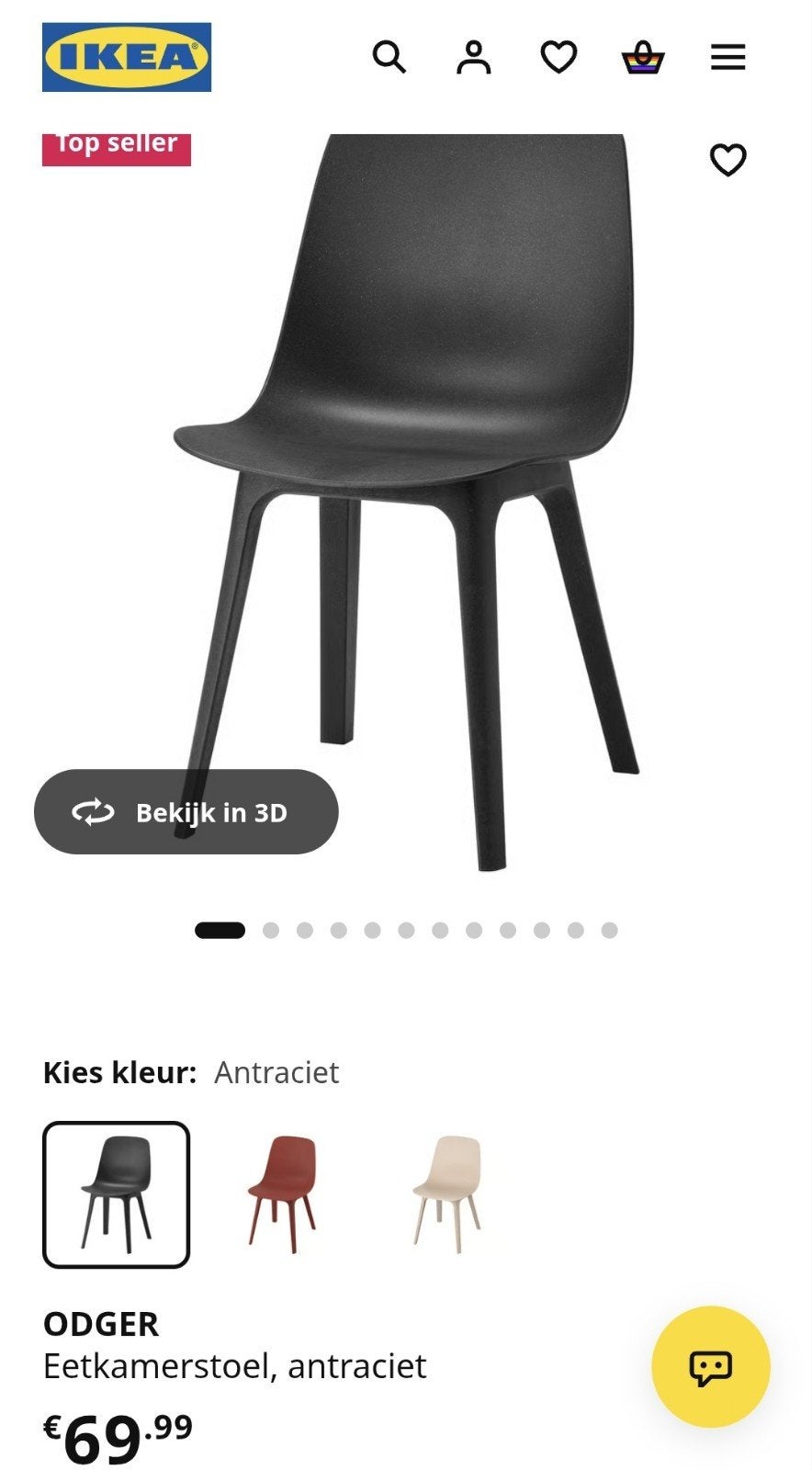 Odger 5 stuks gebruikte eetkamerstoelen - vaste prijs, Huis en Inrichting, Ophalen, Kunststof, Gebruikt, Zwart
