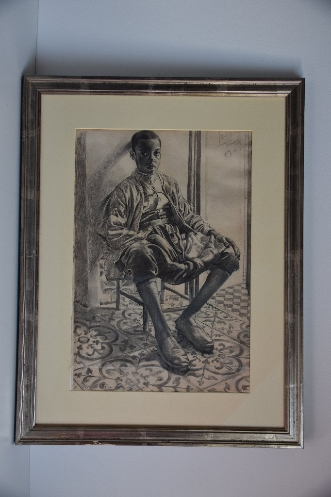 Portret van jongen te Marrakech, Ophalen, Passe-partout, Papier/karton, Overige technieken