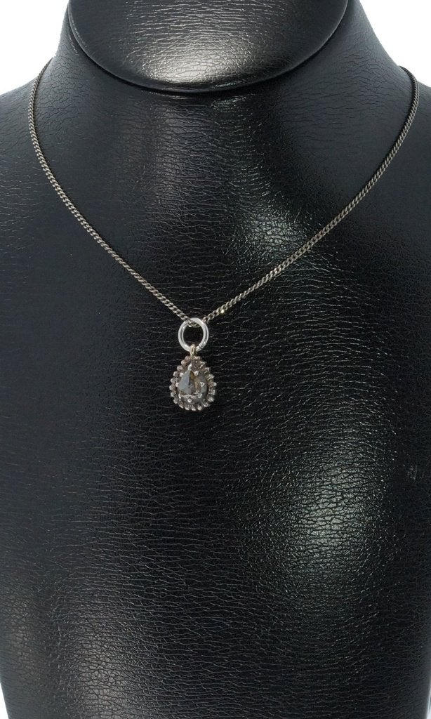 Diamant antieke ketting hanger goud 1900 victoriaans zilver, Ophalen of Verzenden, Goud, Ketting, Met edelsteen