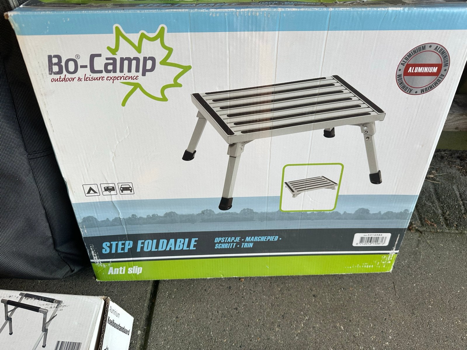 Bo-Camp opstapje, koelboxstandaard en campart opbergkast, Ophalen of Verzenden, Zo goed als nieuw