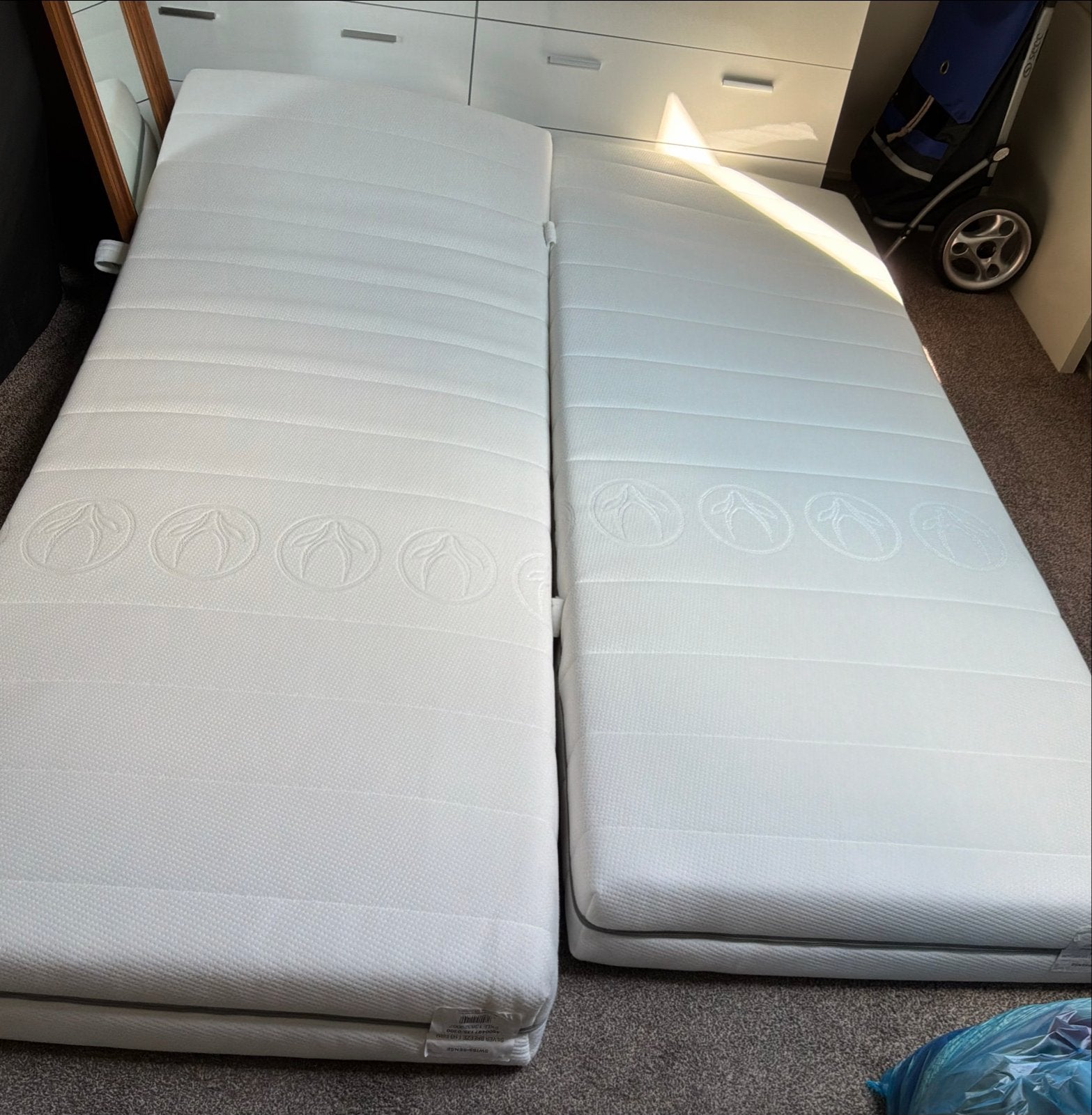 2x Swiss Sense matrassen 80x210 (Medium & Firm), Ophalen, 210 cm, Tweepersoons, Zo goed als nieuw