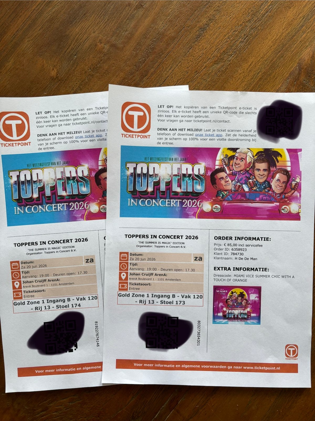 Kaarten voor de Toppers, Twee personen, Juni