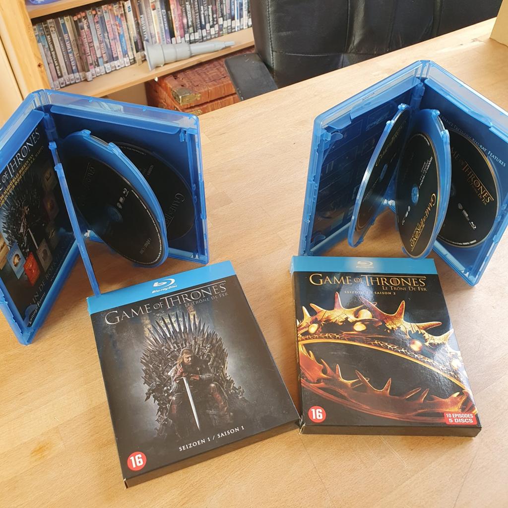 Game of Thrones Seizoen 1 & 2 Blu-ray Boxset, Ophalen, Zo goed als nieuw, Tv en Series, Boxset