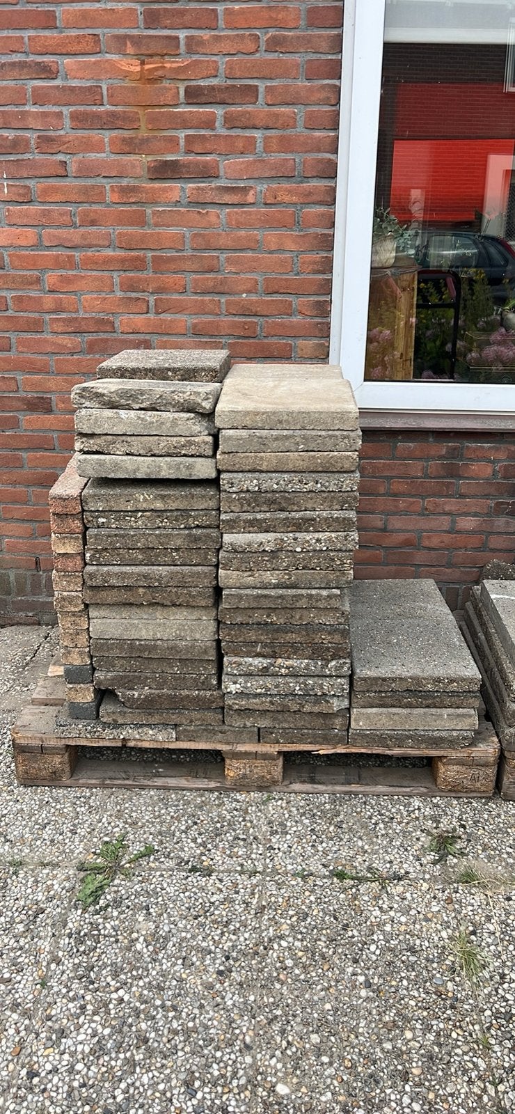 Stoeptegels 30/30 gratis !!!, Ophalen, Zo goed als nieuw, Beton, Terrastegels