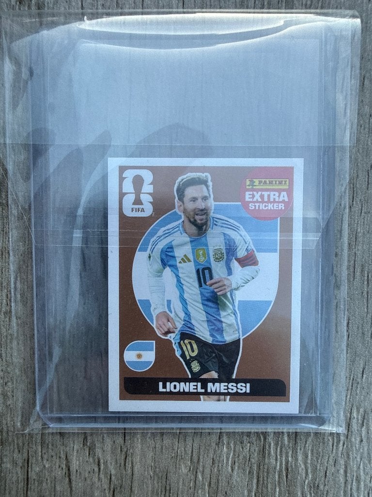Lionel Messi extra sticker brons panini WK 2026, Ophalen of Verzenden, Zo goed als nieuw, Sport