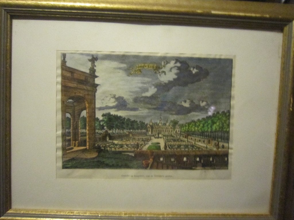 Kleuren Houtgrav Gez  op . Zorgvliet v/d Oranje gezien, Ophalen of Verzenden, Gravure