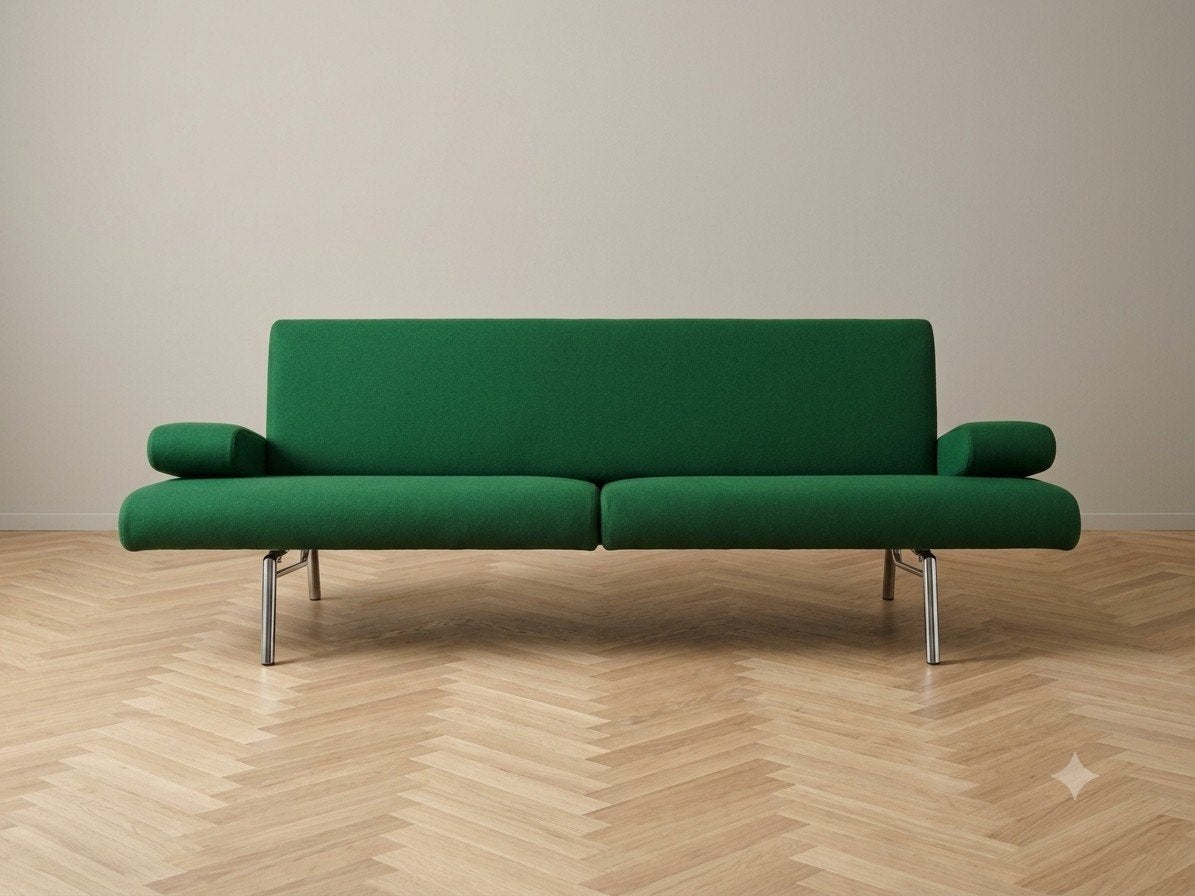 Harvink Armslag | 3 zits | Opnieuw bekleed | Groen wol, Harvink, Info@andriesign.nl, Driepersoons, 75 tot 100 cm