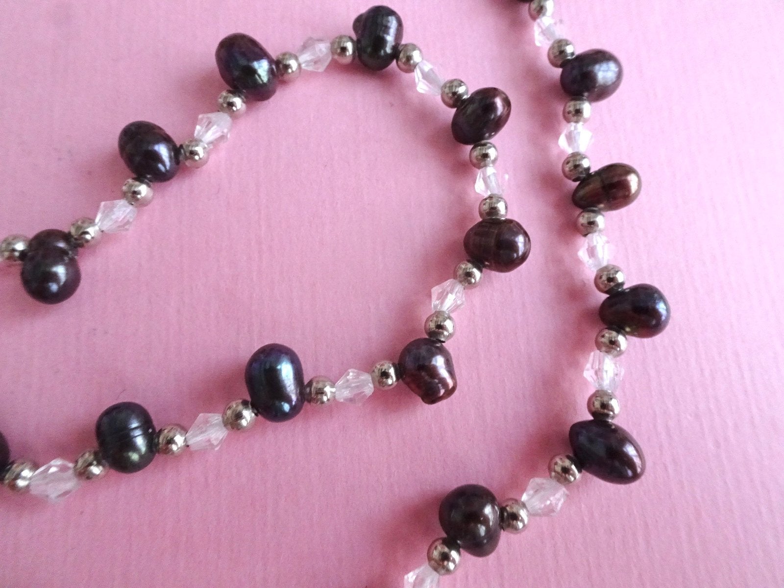 jwg Lange vintage 90s zoetwaterparels parel kralen ketting, Verzenden, Overige materialen, Ketting, Met edelsteen