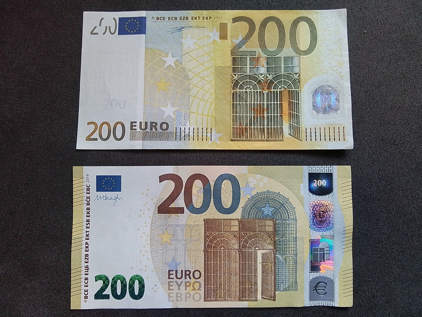 200 eurobiljet oud en nieuw 2002 en 2019 en meer eurobiljete, Postzegels en Munten, Bankbiljetten | Europa | Eurobiljetten, Ophalen of Verzenden
