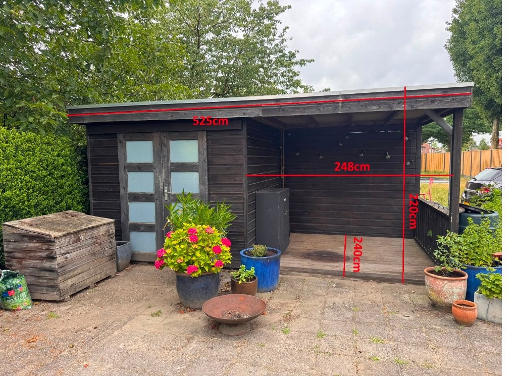 Tuinhuis, Gebruikt, Tuinhuis, 1 raam, 400 cm of meer