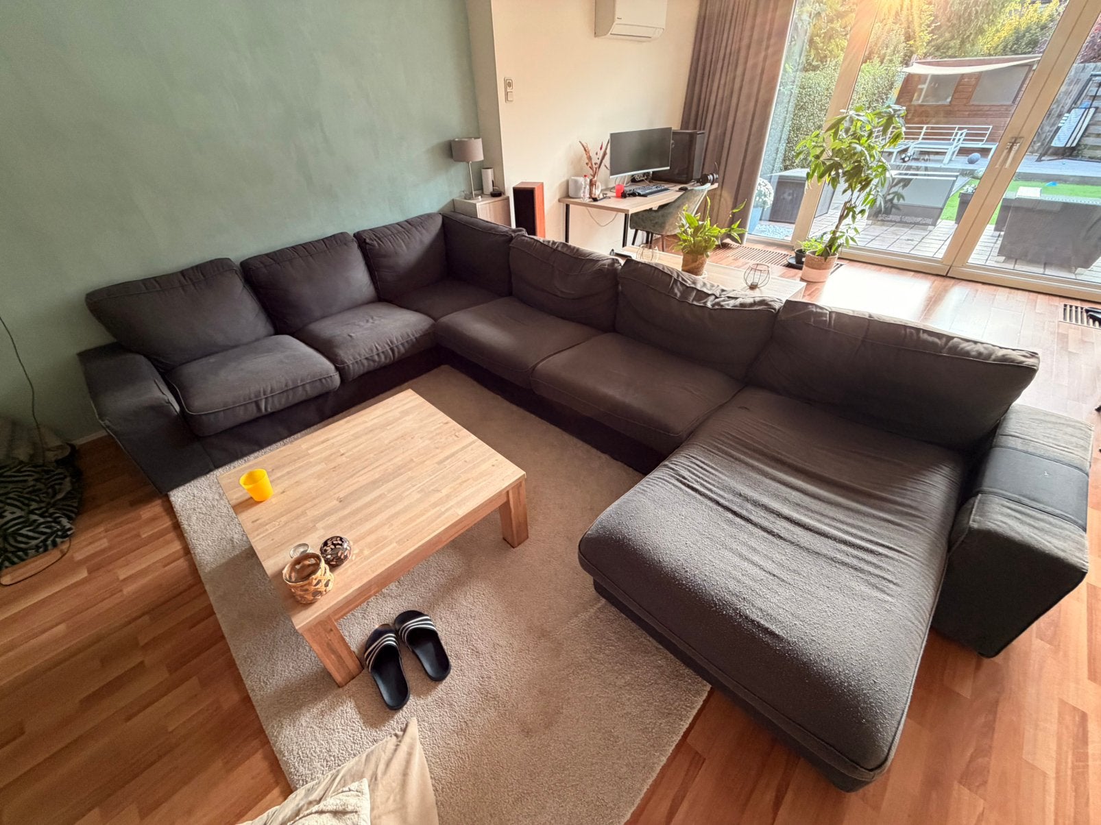 Gratis grote hoekbank van IKEA, Ophalen, Gebruikt, Stof