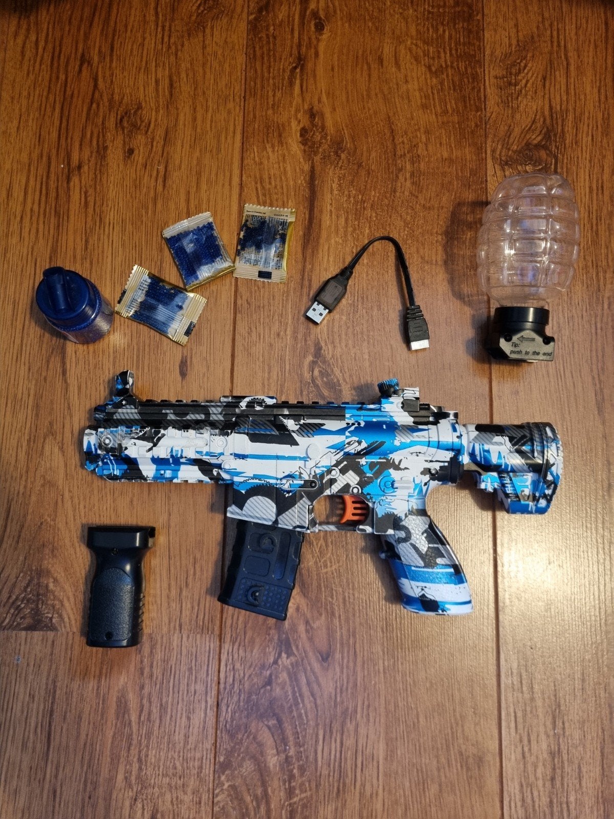 Gel Blaster met accessoires - Blauw/Wit Camo, Ophalen, Gebruikt