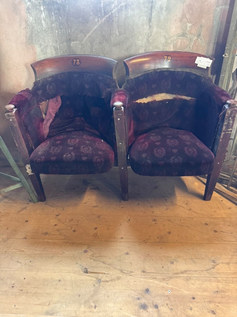 Vintage bioscoopstoelen - set van 2 - Retro 70s Art-Deco, Ophalen