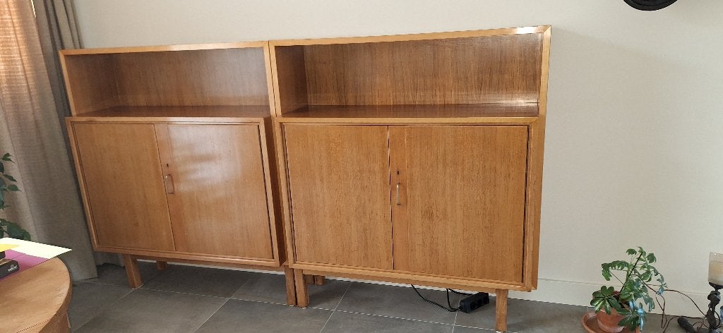 2 sideboard mid-century kasten, Ophalen, 100 tot 150 cm, 25 tot 50 cm, Gebruikt
