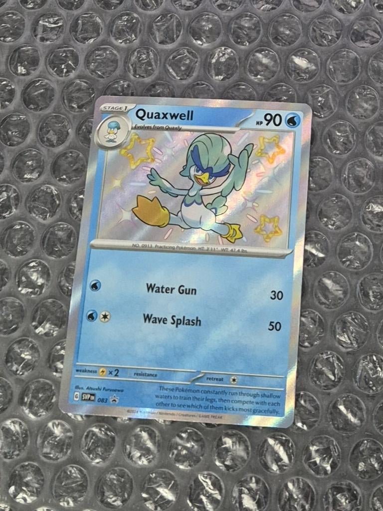 Shiny Quaxwell 083 Scarlet & Violet SVP Black Star Promo, Ophalen of Verzenden, Zo goed als nieuw, Losse kaart, Foil