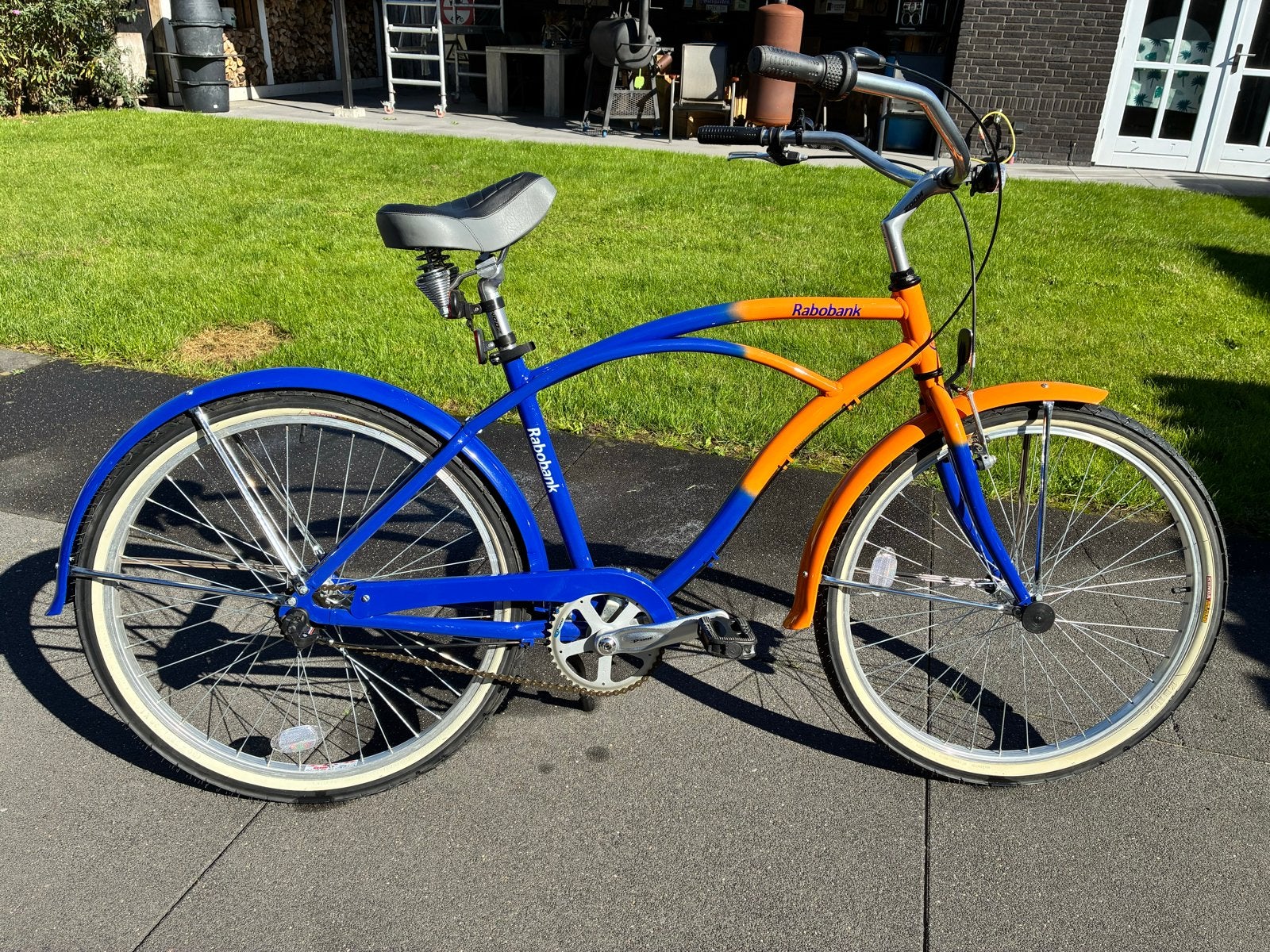 Unieke Rabobank Cruiserfiets - Blauw/Oranje, Versnellingen, Zo goed als nieuw, 53 tot 57 cm, Ophalen