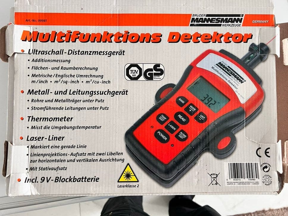 Brüder Mannesmann Multifunctionele Detector, Doe-het-zelf en Verbouw, Ophalen of Verzenden, Nieuw, Multimeter