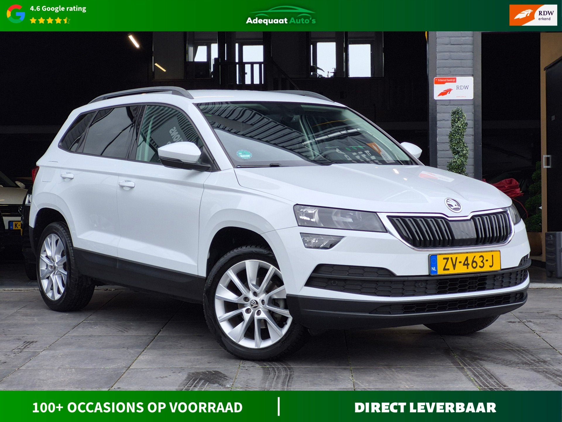 Skoda Karoq 1.0TSI Ambition Business|DSG|Cruise|Trekhaak|NAP, Dealer onderhouden, Stof, Gebruikt, Met garantie (alle)