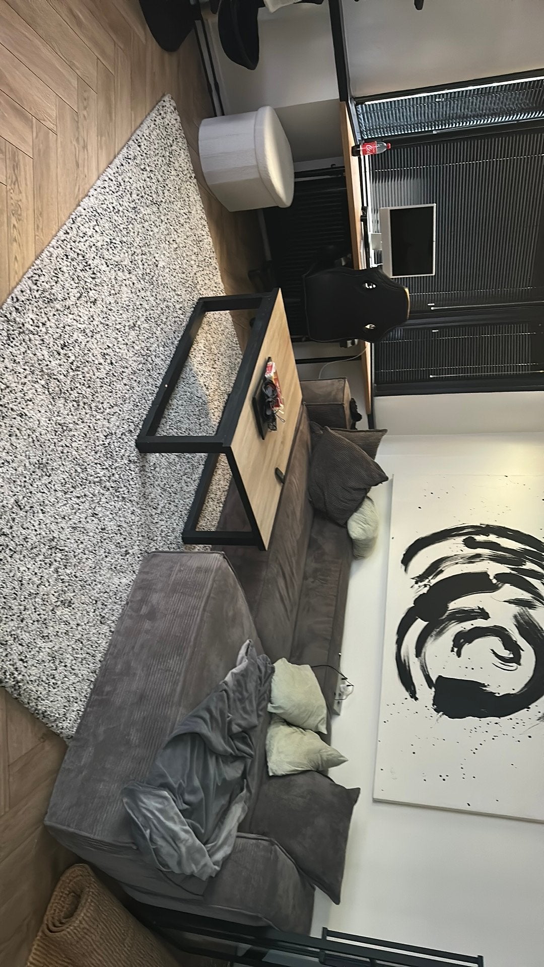 IKEA Vloerkleed Wit/Zwart Gemêleerd - Zo goed als nieuw, Huis en Inrichting, Ophalen, Wit, 200 cm of meer, Zo goed als nieuw