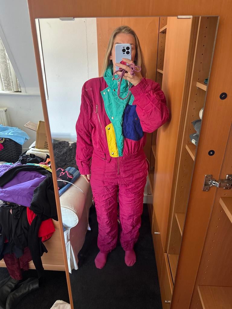 Retro Skipak - Opvallend en Warm voor de Piste, Ophalen of Verzenden, Gedragen, Maat 38/40 (M), Pak