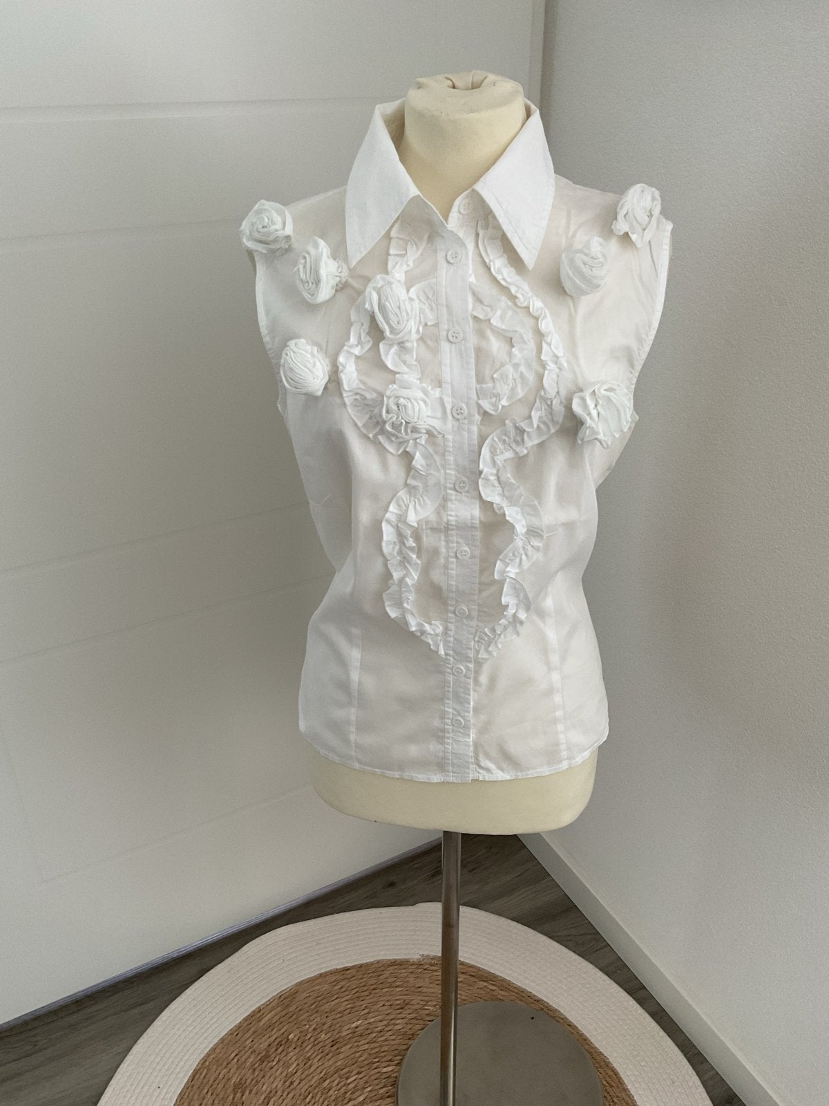 Katoenen prachtige blouse /  van Verse / maat m/ wit, Verzenden, Zo goed als nieuw, Maat 38/40 (M), Wit