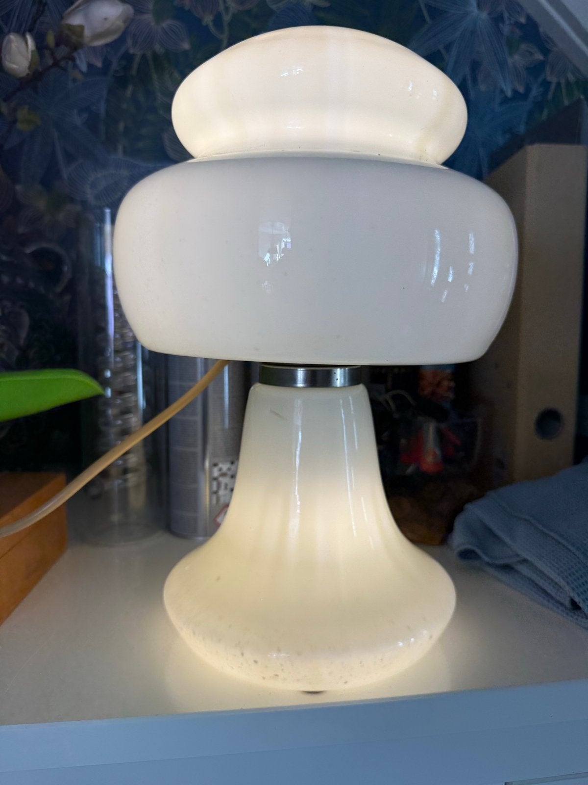 Vintage Italiaanse Mushroom Tafellamp - Jaren '70, Ophalen of Verzenden