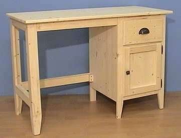 Massief houten bureau met 1 deur en lade, Ophalen of Verzenden, Nieuw