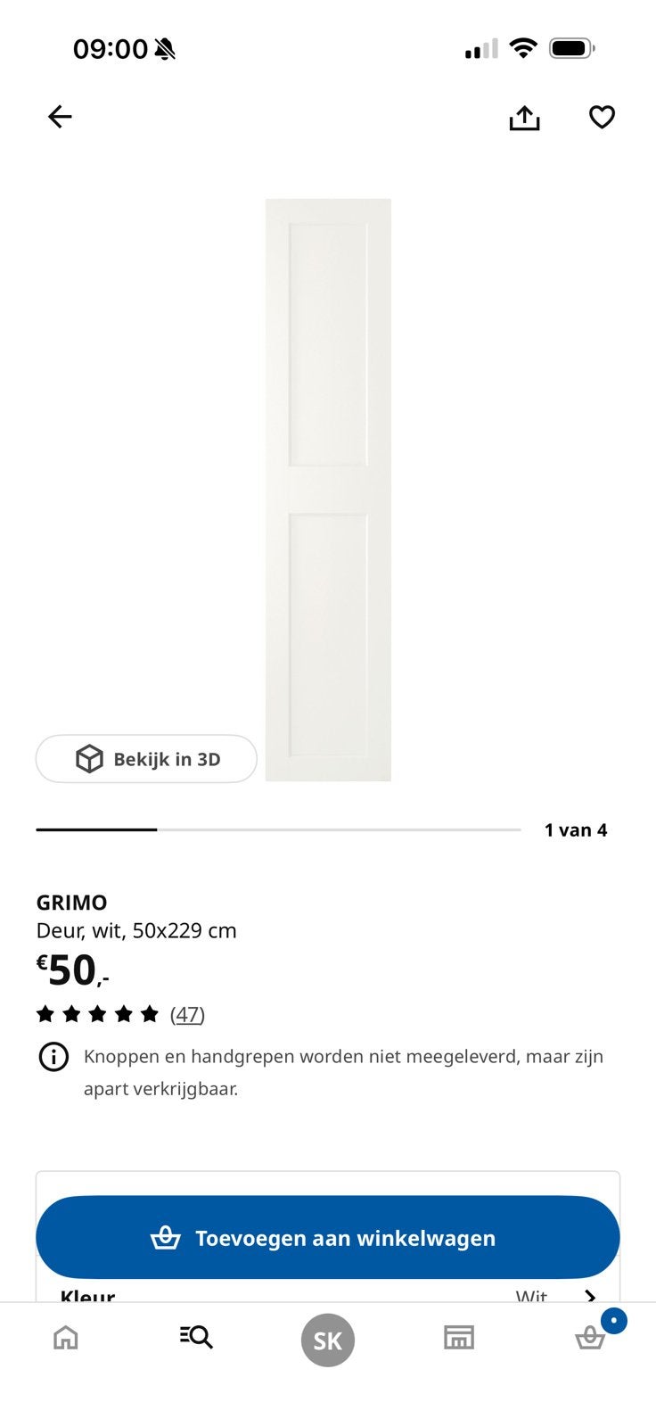 4x deur Grimo Ikea, Ophalen, Zo goed als nieuw, 50 tot 100 cm, 200 cm of meer