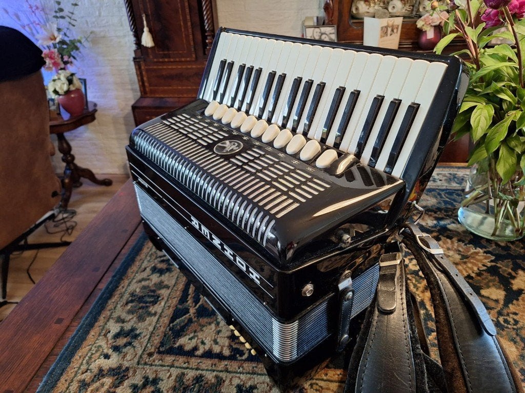 duitse HOHNER  amica,,1,V,,96, Muziek en Instrumenten, Accordeons, Met koffer, Zo goed als nieuw, 96-bas, Hohner