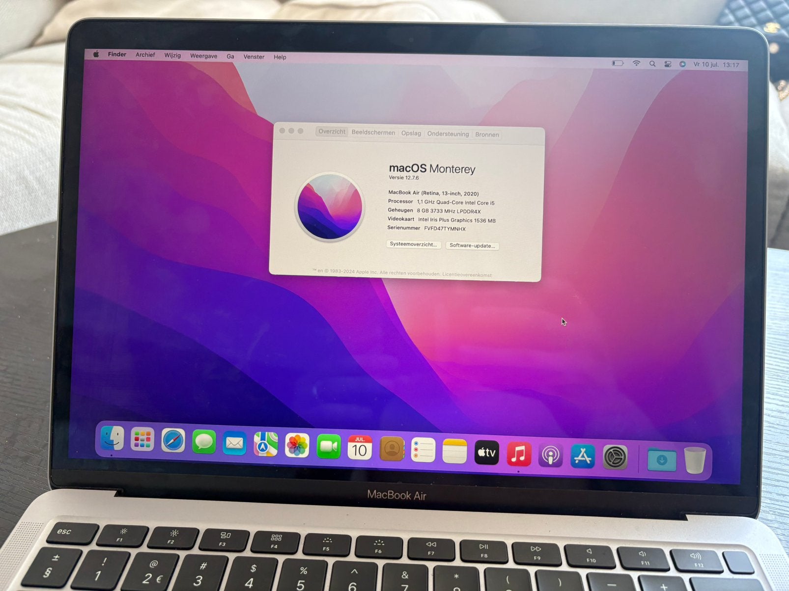 MacBook Air Retina 13-inch (2020), Computers en Software, Ophalen, 13 inch, Minder dan 2 Ghz, Zo goed als nieuw