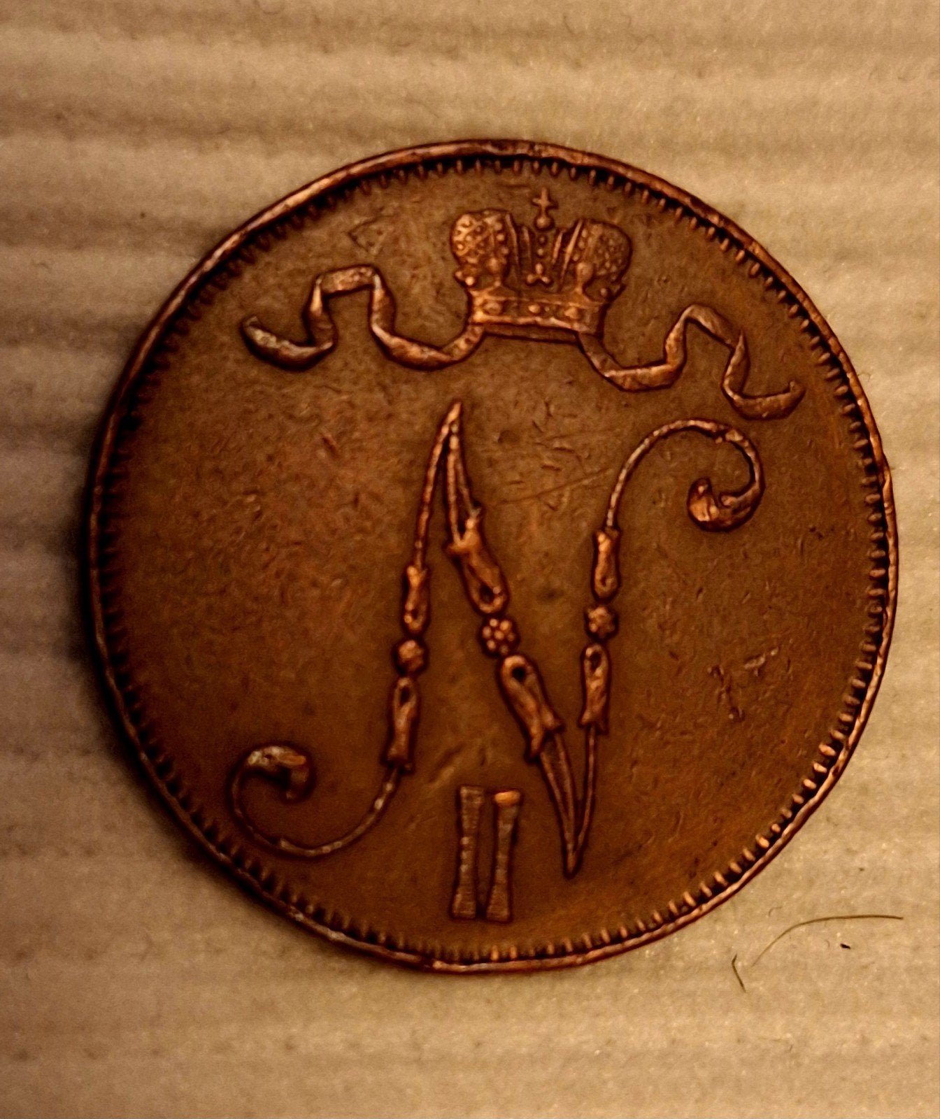 5 Penniä munt 1908 – Groothertogdom Finland (Russische Keize, Verzenden, Overige landen