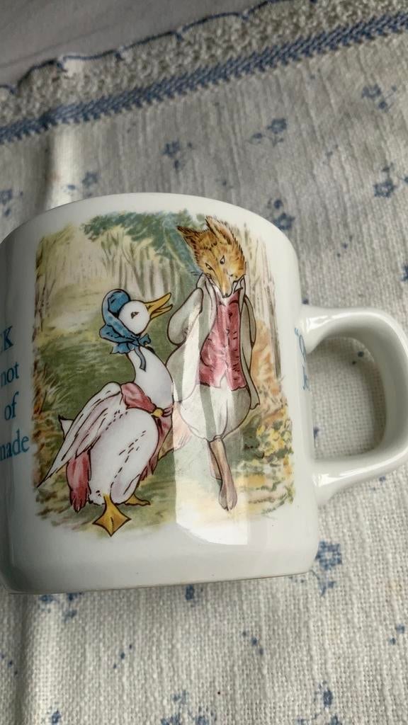 Vintage mok Jemima Puddle-Duck/Peter Rabbit/Wedgwood/1987, Antiek en Kunst, Ophalen of Verzenden