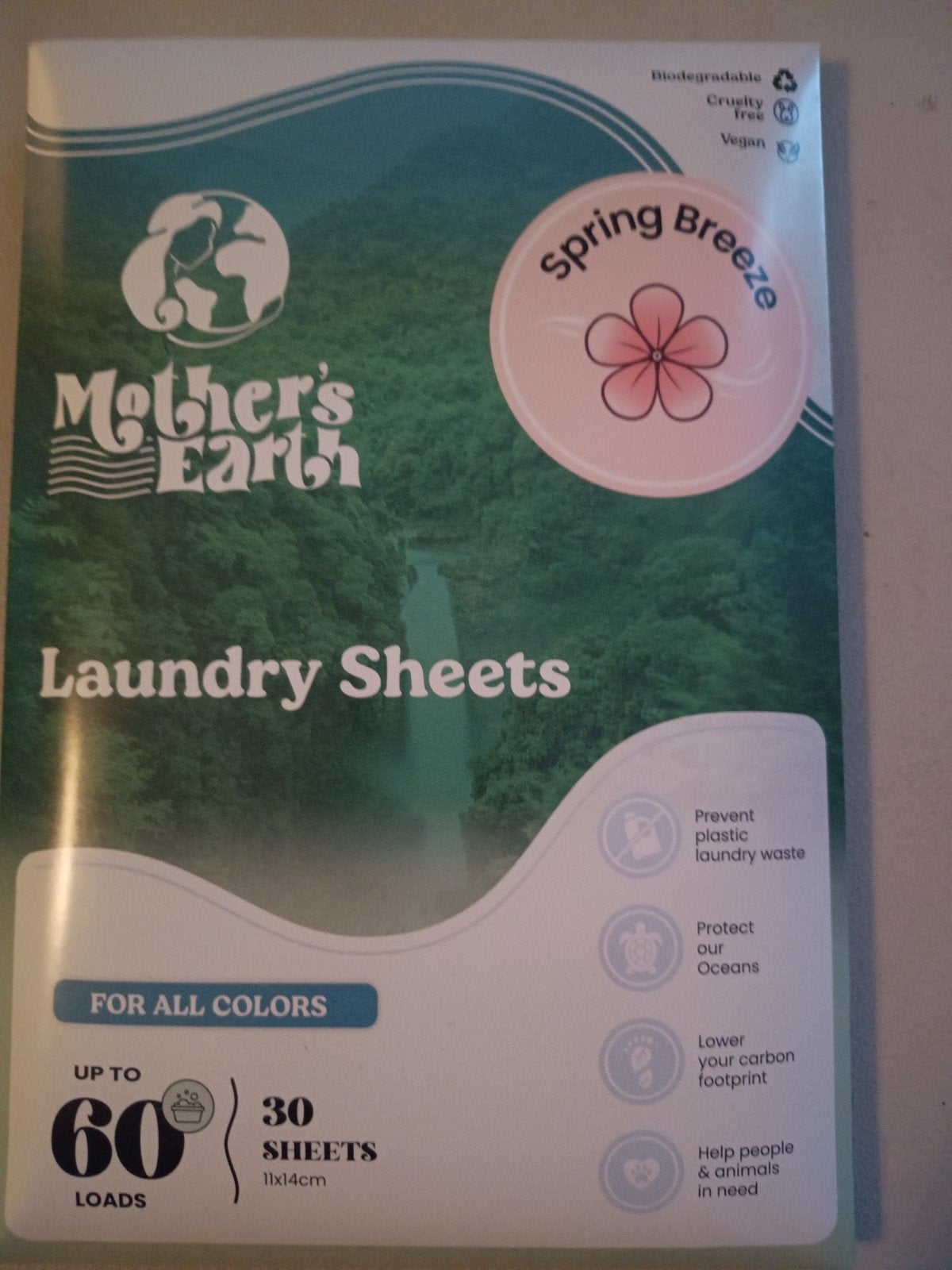 Mother's Earth Laundry Sheets Spring Breeze 30 stuks, Witgoed en Apparatuur, Wasmachines, Minder dan 1200 toeren, Minder dan 85 cm