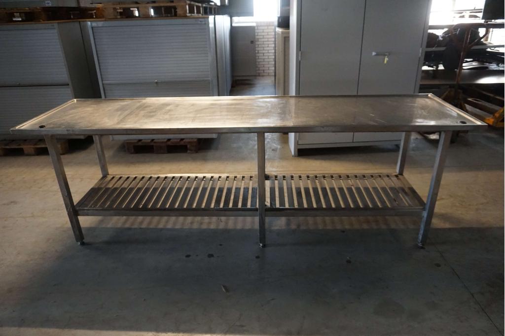 RVS werktafel tafel | 258x70, Zakelijke goederen, Niet ingevuld, Gebruikt, RVS Meubilair, Niet ingevuld