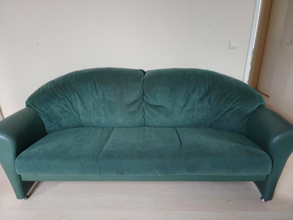 Leolux Alcantara bank, Ophalen, Gebruikt, Driepersoons, 75 tot 100 cm