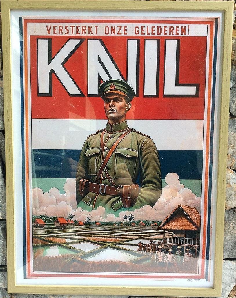 Uniek Koninklijk Nederlands Indie Leger KNIL Poster soldaat