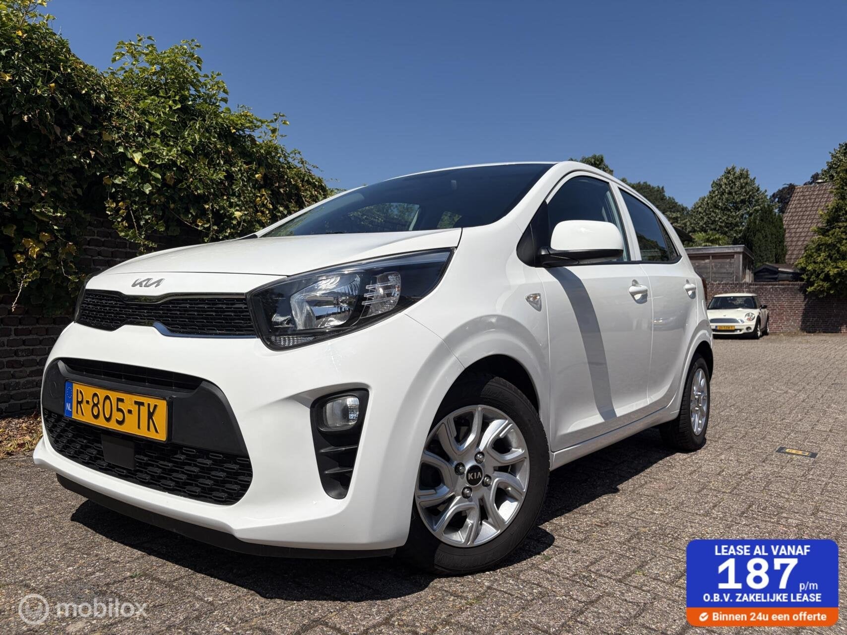 Kia Picanto 1.0 DPi ComfortLine / Lichtmetalen velgen /Airco, Auto's, Gebruikt, 4 stoelen, Wit, Origineel Nederlands