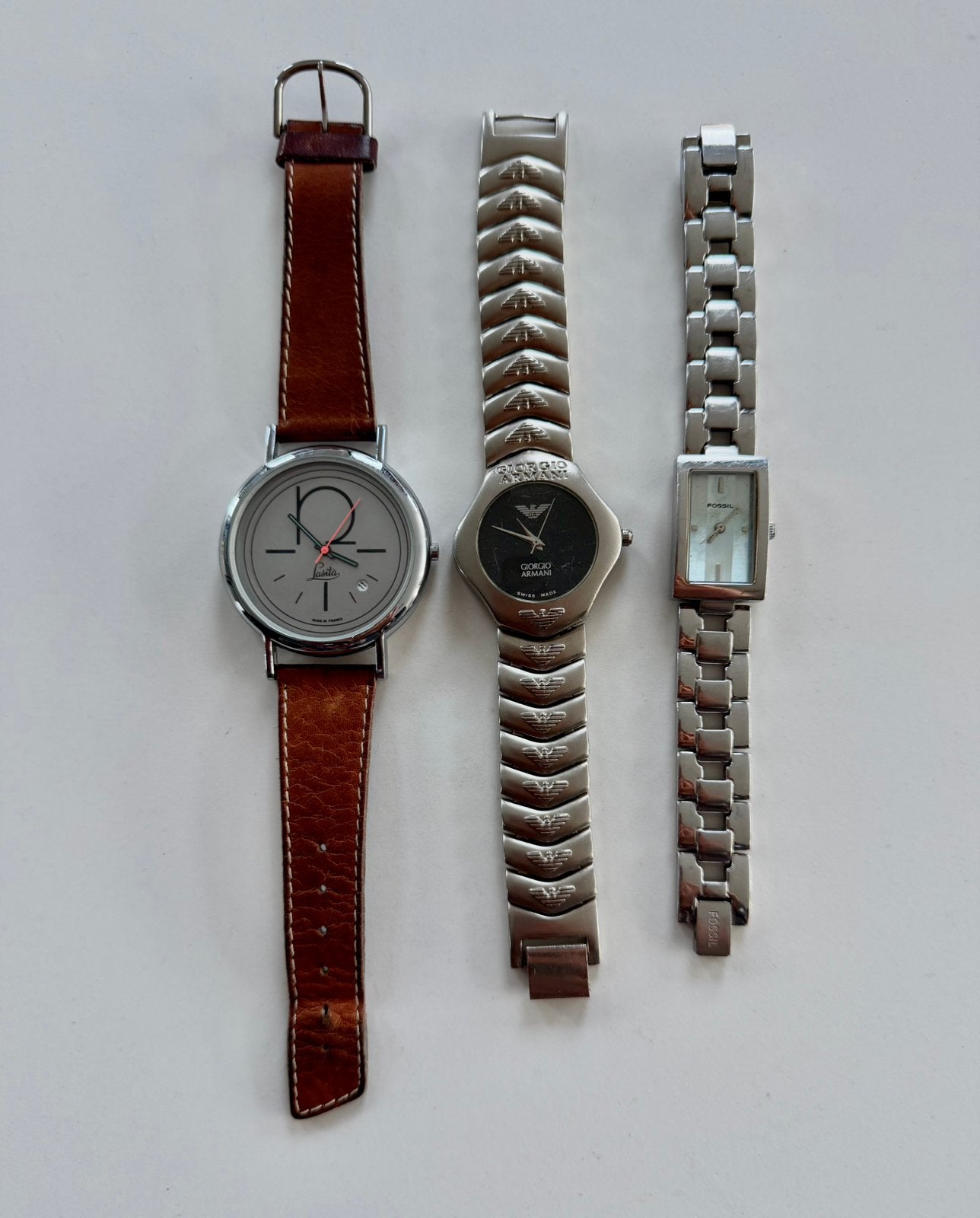 3 x horloges voor onderdelen, Sieraden, Tassen en Uiterlijk, Overige merken, Staal, Gebruikt, Polshorloge