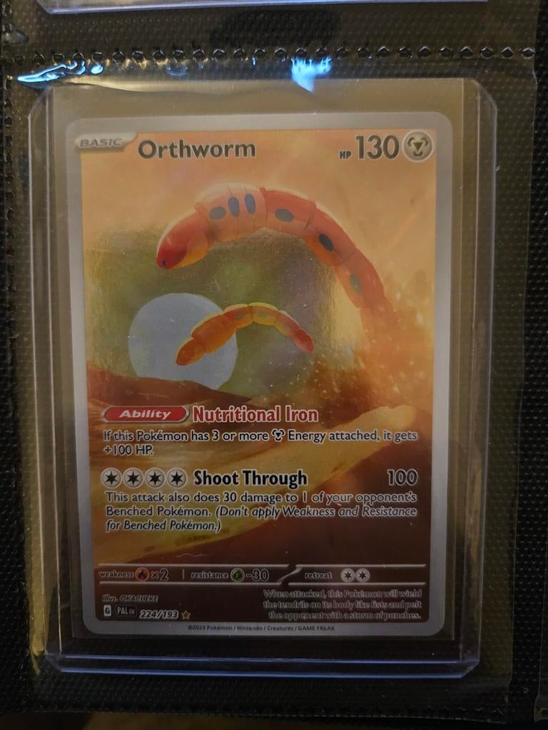 Pokemon Orthworm 224/193 Paldea Evolved, Ophalen of Verzenden, Zo goed als nieuw, Losse kaart, Foil