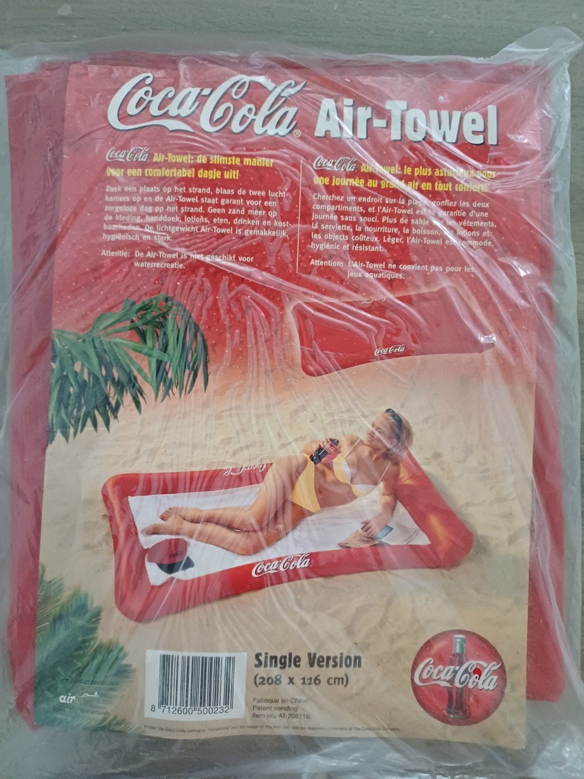 Air-bed strandbed opblaasmat coca-cola, Tuin en Terras, Ophalen of Verzenden