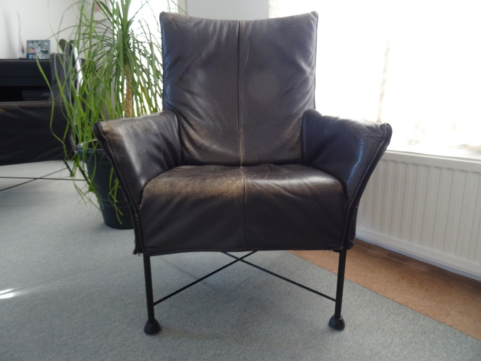 montis charly donker paars extra dik leer, Ophalen, Gebruikt, 50 tot 75 cm, Leer
