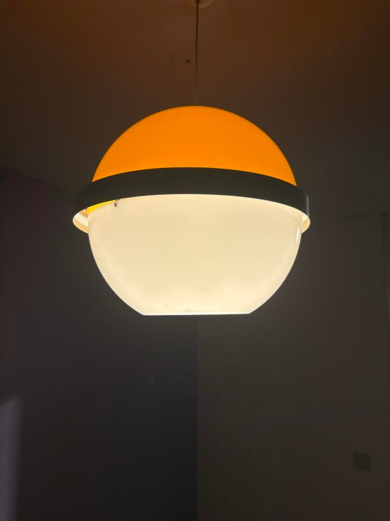 Italiaanse Space Age hanglamp, jaren 60/70, Huis en Inrichting, Lampen | Hanglampen, Ophalen of Verzenden, Gebruikt, Kunststof