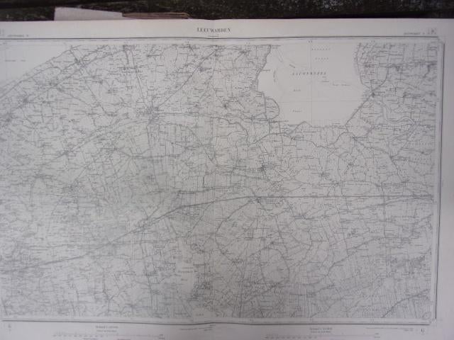 Leeuwarden 6 Grote Topografische Kaart 1932, Antiek en Kunst, Kunst | Etsen en Gravures, 53 cm, Cartografie, 92 cm, Ophalen of Verzenden