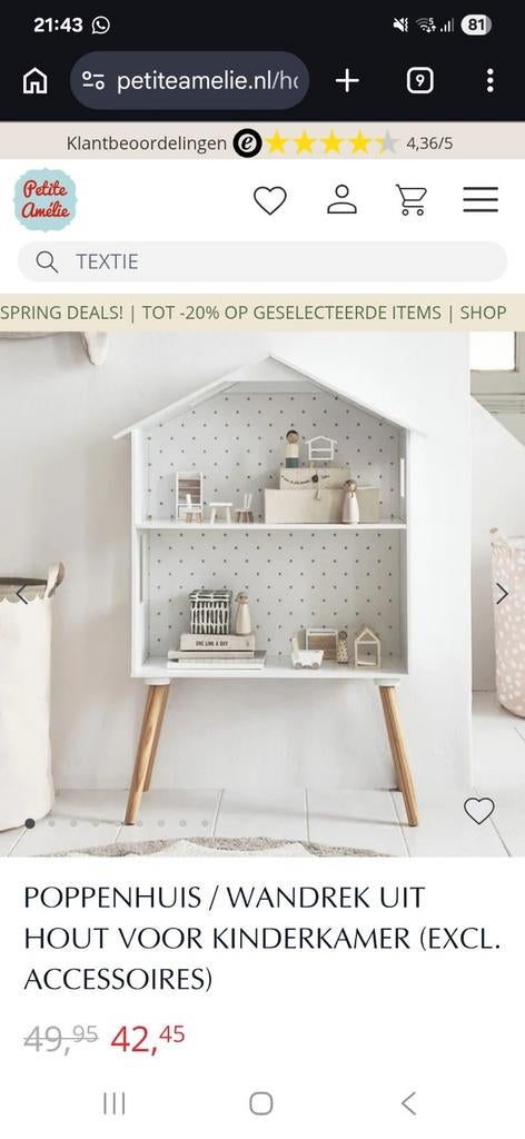 Petit Amélie poppenhuis, Ophalen, Zo goed als nieuw, Poppenhuis
